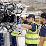 Línea de producción de BMW en San Luis Potosí.
